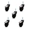 Service Caster 3 Inch Black Hooded Neoprene Rubber 3/8 Inch Threaded Stem Casters SCC, 5PK SCC-TS03S310-NPRB-BK-381610-5 - alternate 1